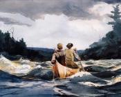 温斯洛荷默 - Canoe in the Rapids